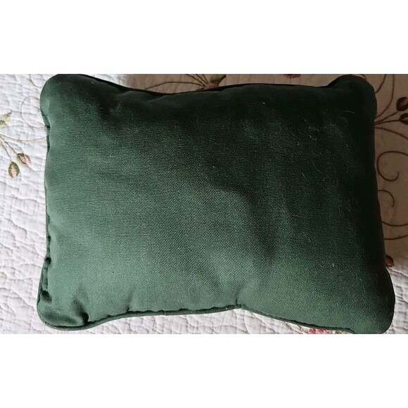 Vintage Tapestry “BAH HUMBUG ” Accent Pillow Needlepoint 12" x 9" - Picture 3 of 5